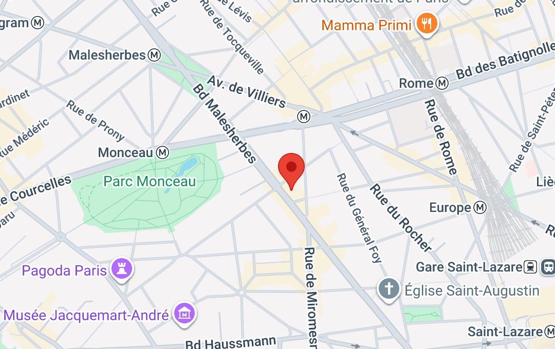 Plan d’accès au cabinet CAREA Paris 8, 76 boulevard Malesherbes